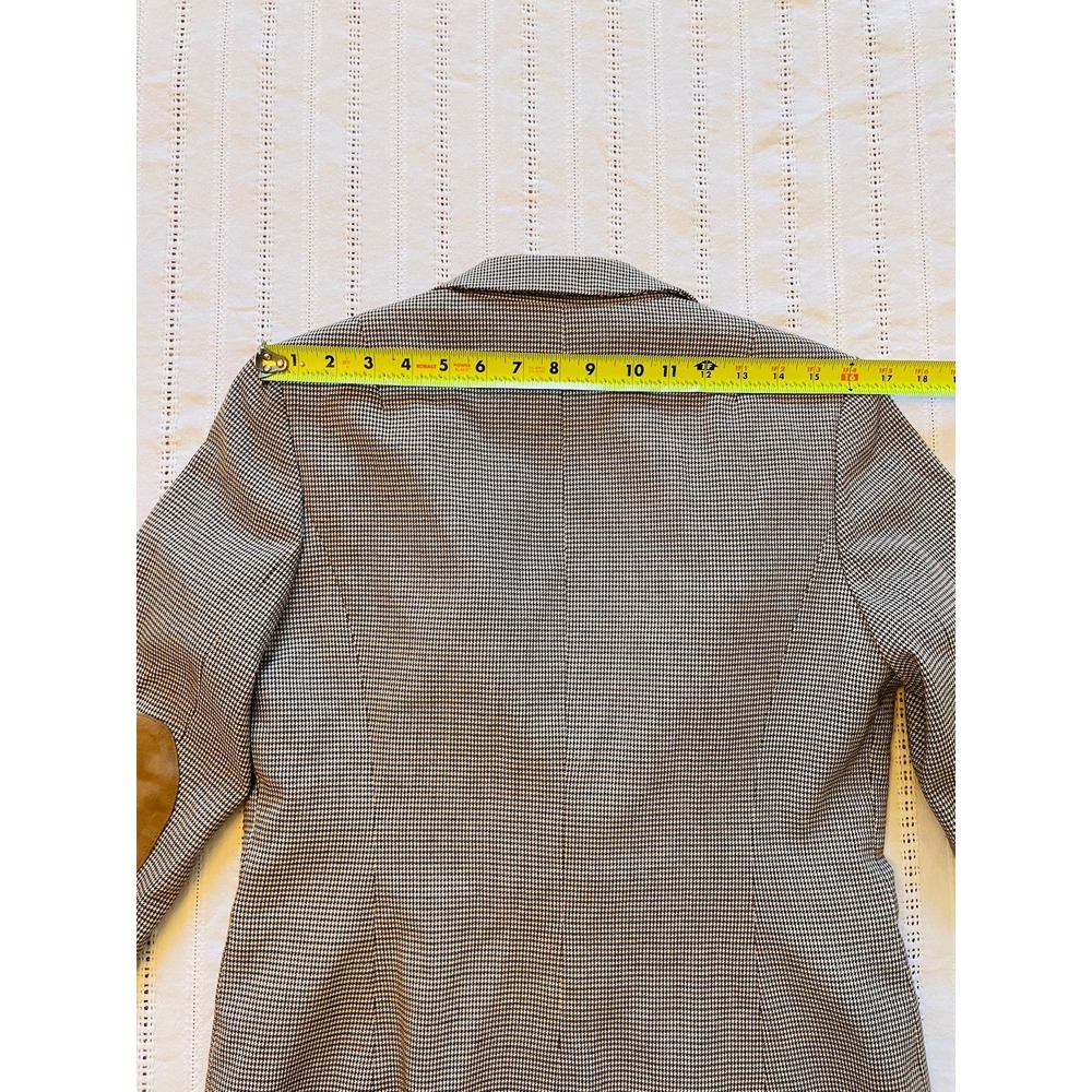 Nine West Houndstooth Blazer. Size 6. Suede Elbow Patches. Heritage. Classic. - Picture 14 of 14